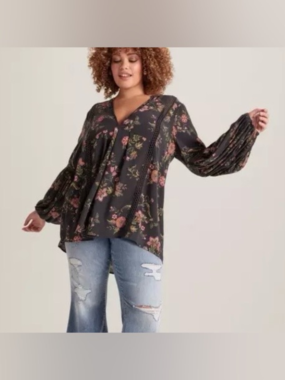 Torrid Festi Inset Gauze Tunic Size 3X